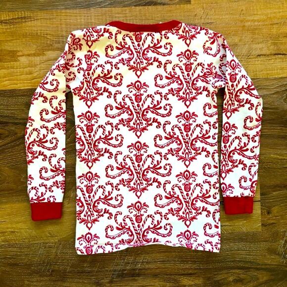Bedhead Christmas Two Piece Pajamas Size 6 Red Cream - Picture 3 of 7